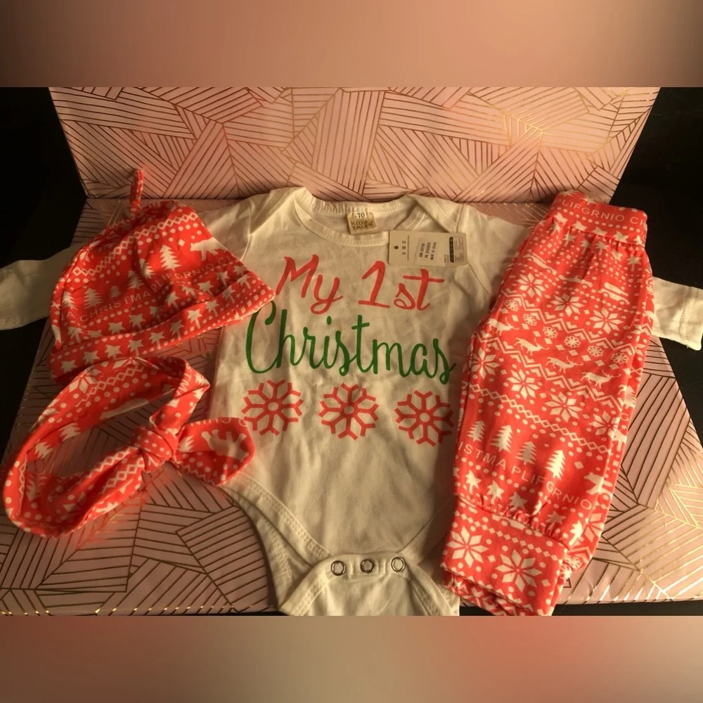 My 1st Christmas Baby Outfit Set
